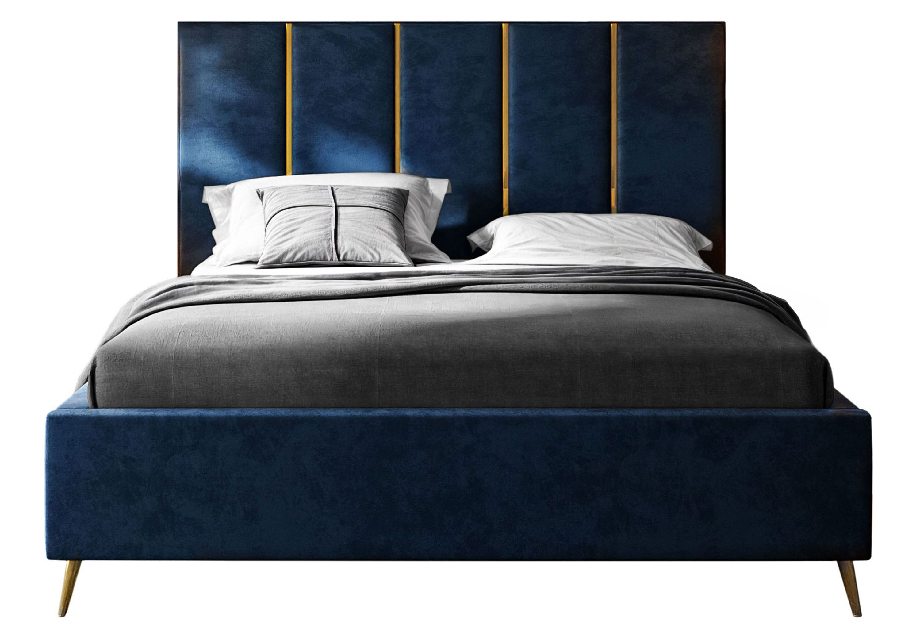 Lookway Polsterbett TIFFANY mit Bettkasten und 133 cm Kopfteil (Bett mit Metallgestell), komfortabel gepolstertes, hohes Kopfteil