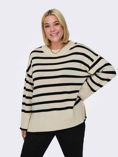 ONLY CARMAKOMA Rundhalspullover CARHELLA LS LOOSE STRIPED O-NECK KNT