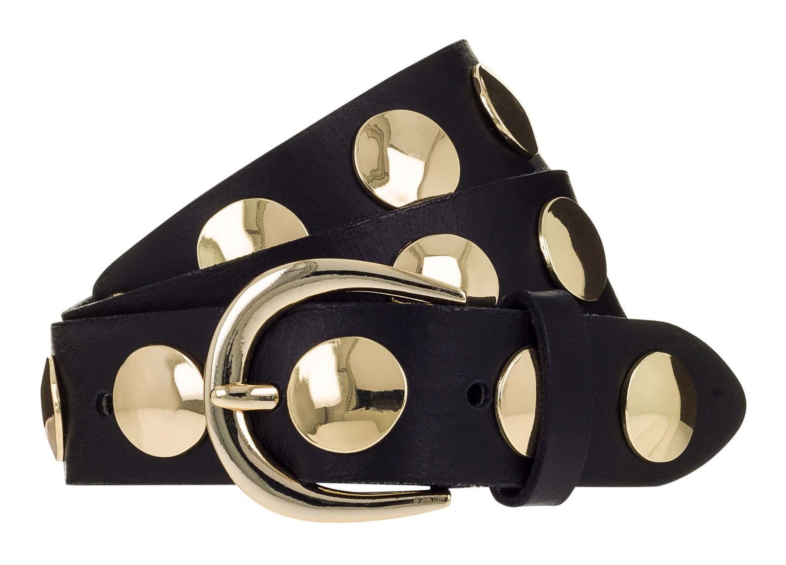 b.belt Ledergürtel Gold Leather Belt