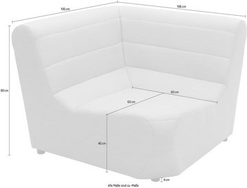 DOMO collection Sofa-Eckelement Soleil, pflegeleichter und wetterfester Bezug, Outdoor, besonderes Design und Formgebung, individuell erweiterbar