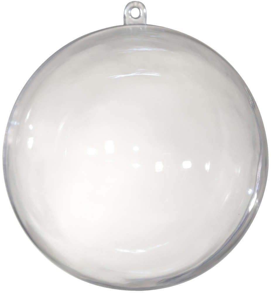 Möbius Creativ Weihnachtsbaumkugel KUNSTSTOFF-KUGELN teilbar, transparent ca. 50mm/5cm. 5 Stück.