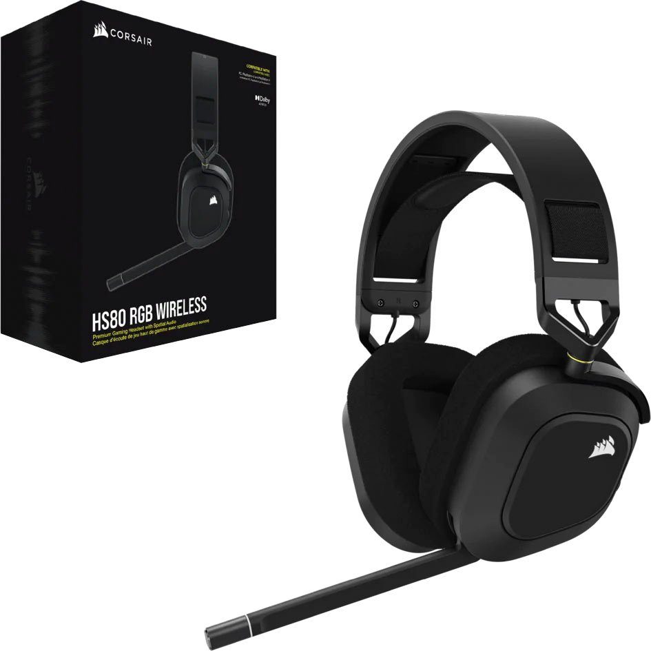 Corsair HS80 Over-Ear-Kopfhörer (WLAN (WiFi), Over-Ear Kopfhörer,  Übertragung: kabellos