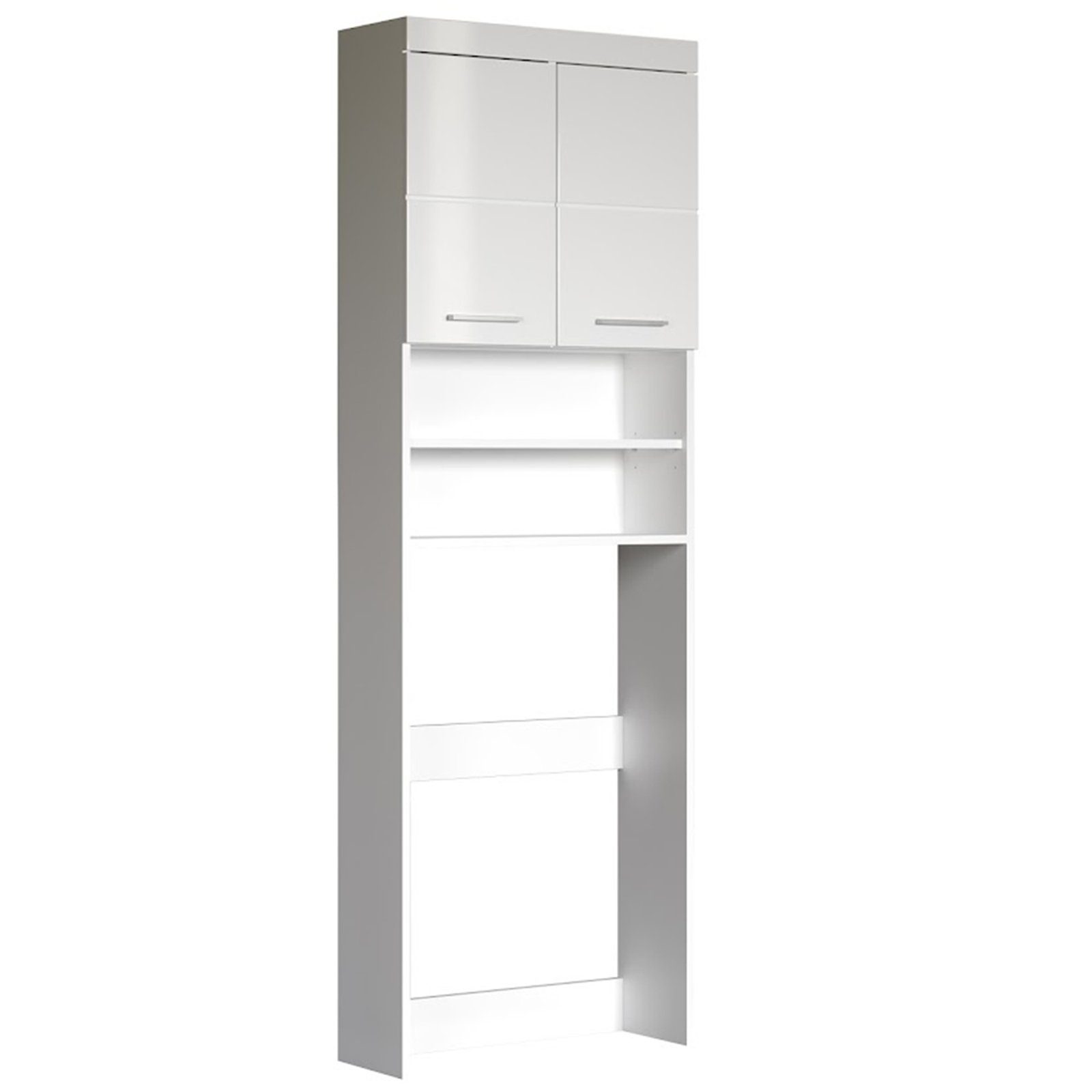 trendteam Waschmaschinenunterschrank Amanda Waschmaschinenüberbau Überschrank Badschrank Weiß 63x187x24cm