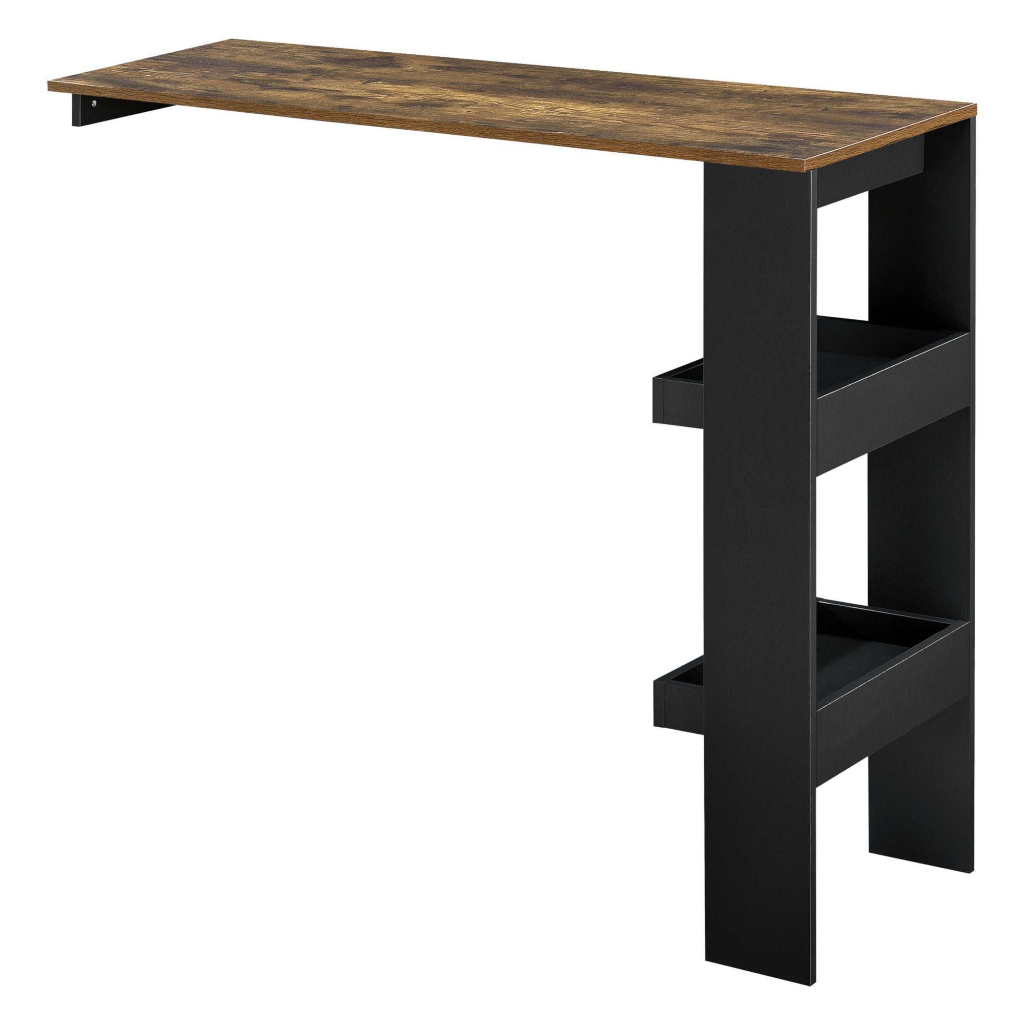 en.casa Bartisch, Bromölla Stehtisch 120x45x106cm Schwarz/Eiche günstig online kaufen