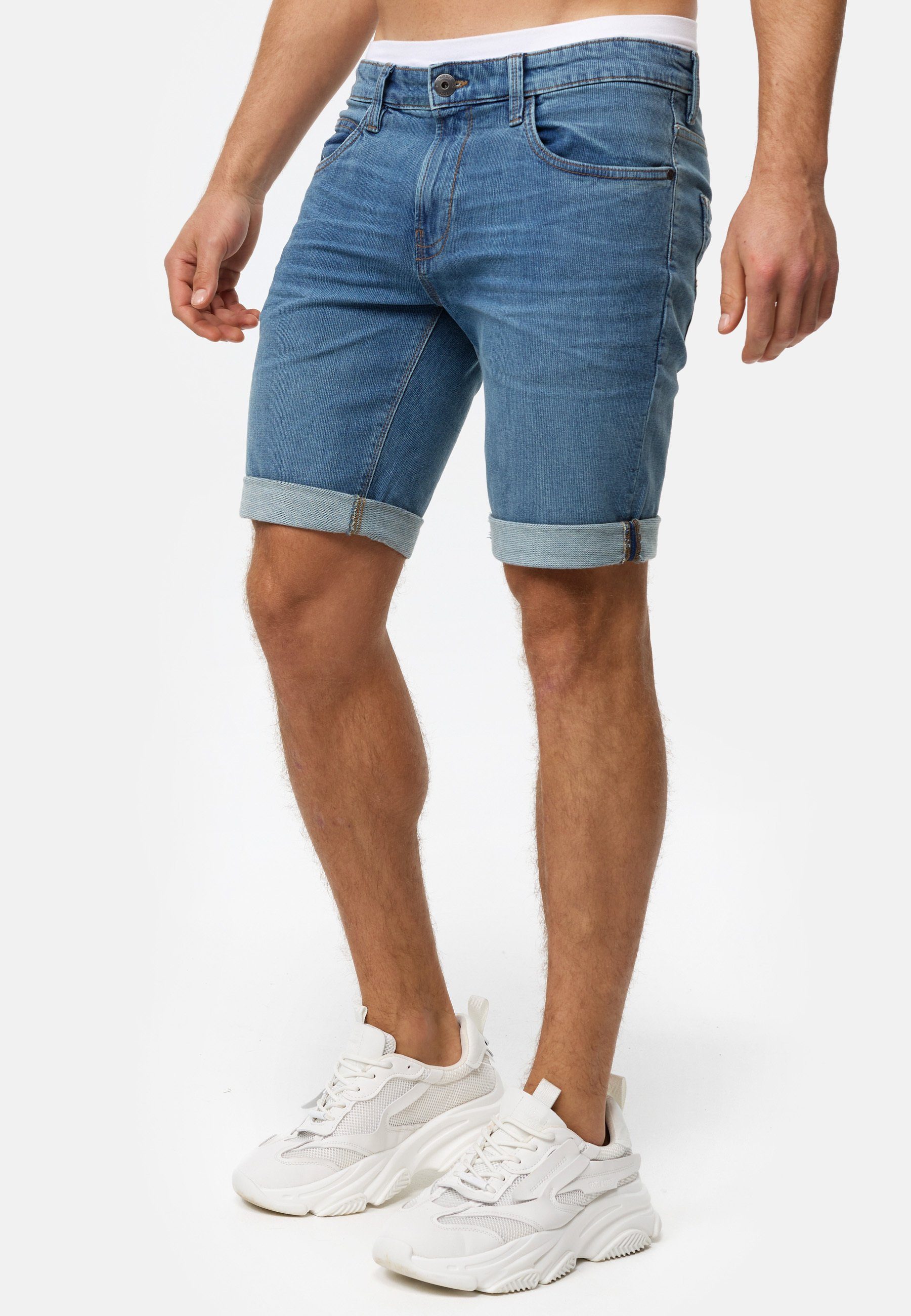 Indicode Jeansshorts Herren INDanny Jeans Shorts Herrenshorts aus elastischer Baumwoll-Qualität
