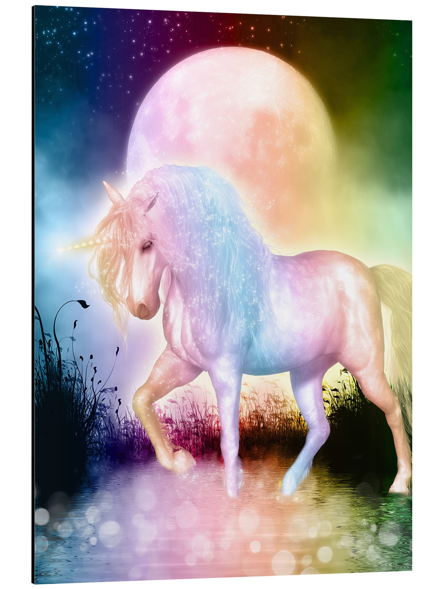 Posterlounge Wandbild Einhorn – Liebe dich selbst, Dolphins DreamDesign, erhältlich als Poster, Leinwandbild, Wandsticker oder Acrylglasbild