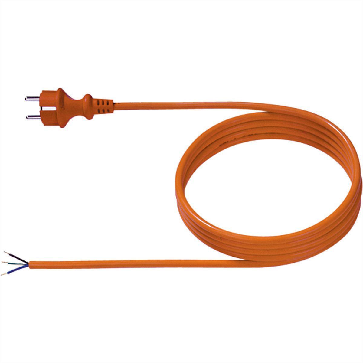 Bachmann Neopren-Zuleitung 3G1.00 3m Stromadapter Schutzkontakt, CEE 7/7, Typ-E/F Männlich (Stecker) zu offenes Ende, 300.0 cm, H07BQ-F 3G1.0 orange 32/AEH, 328.875