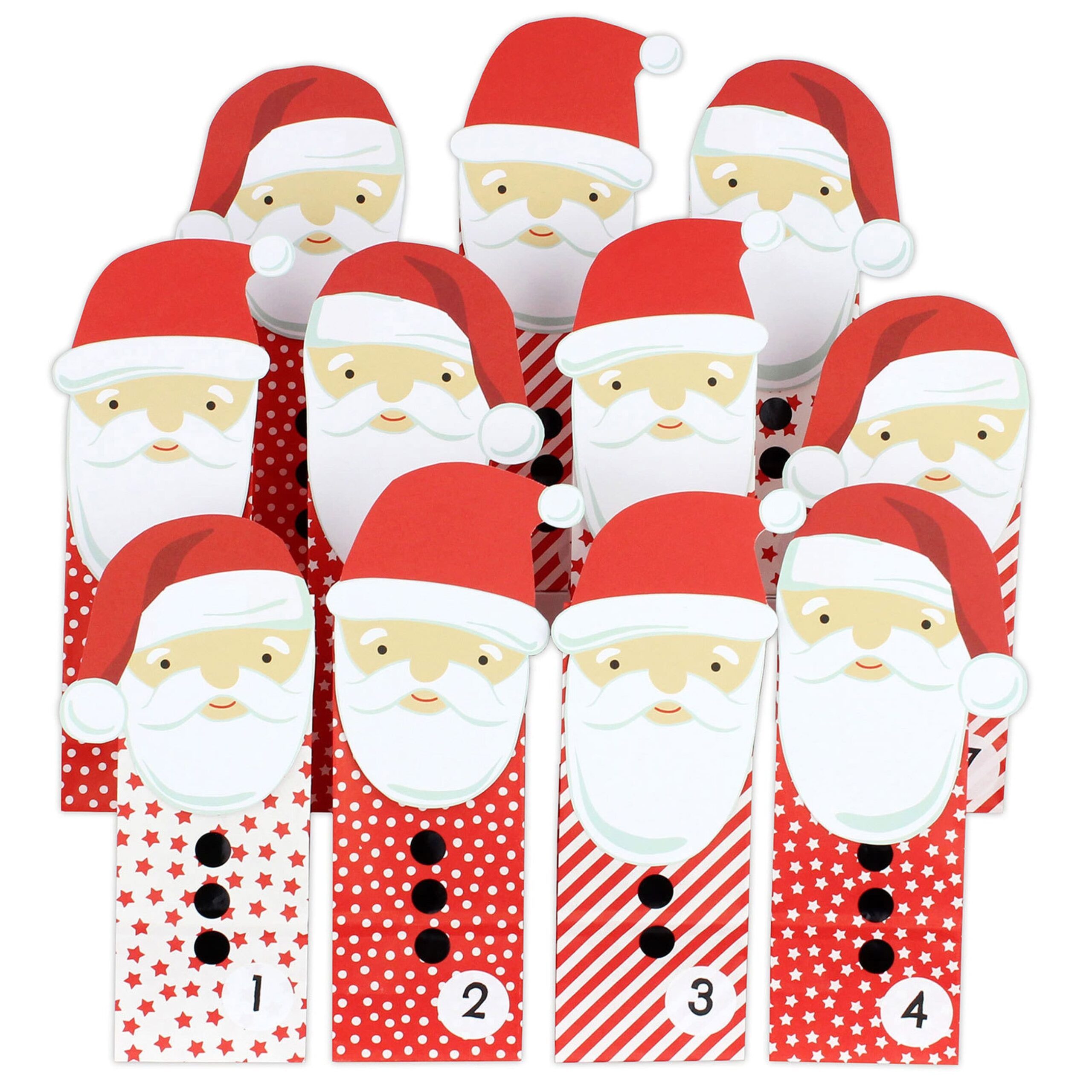 PAPIERDRACHEN befüllbarer Adventskalender Adventskalender 2026 DIY Weihnachtsmann Tüten, zum Befüllen und Verschenken