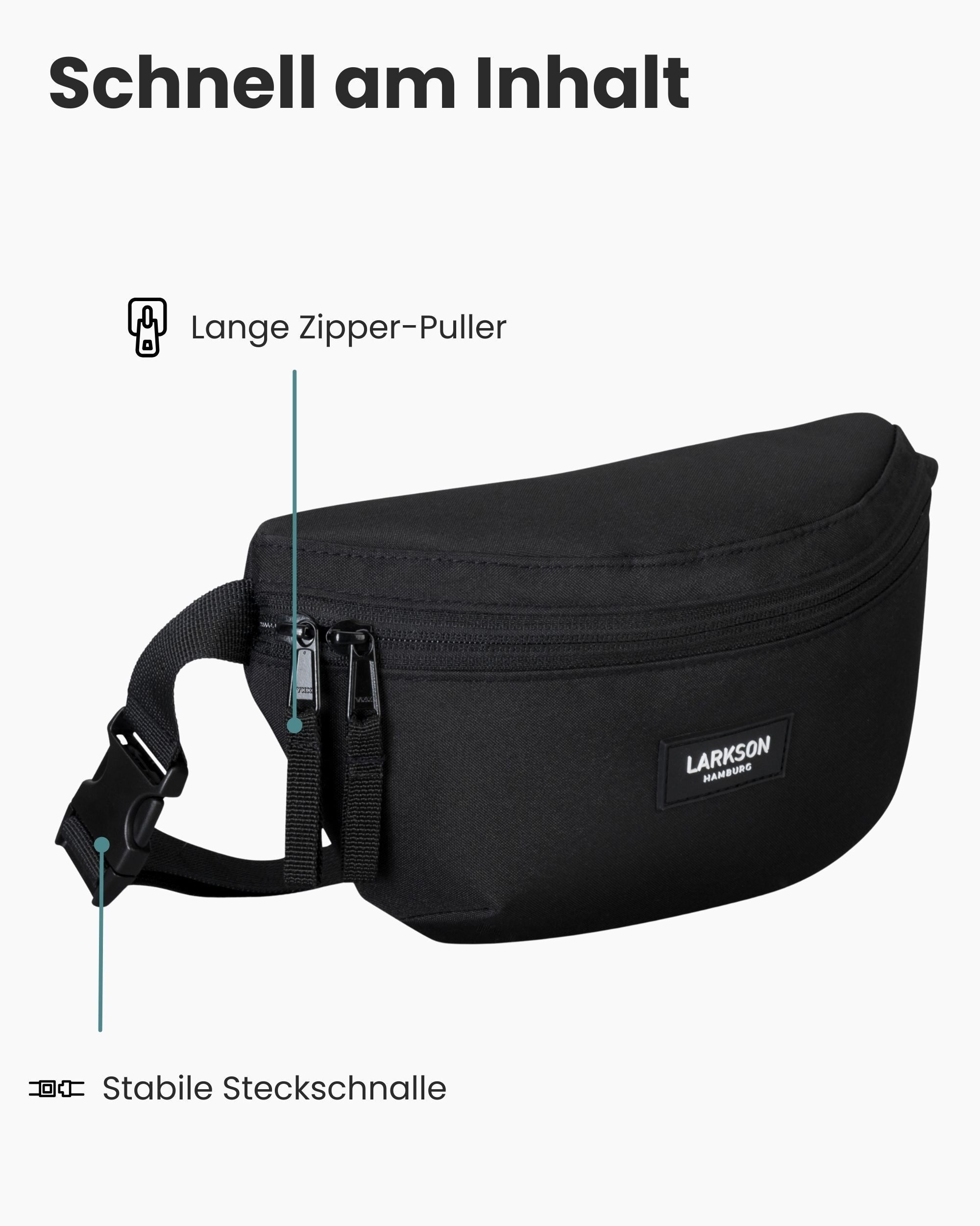 LARKSON Gürteltasche Finn Bauchtasche Damen Herren (1-tlg), Hip Bag mit großem Fach, Wasserabweisend