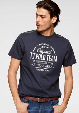 TOM TAILOR Polo Team T-Shirt mit großem Logofrontprint