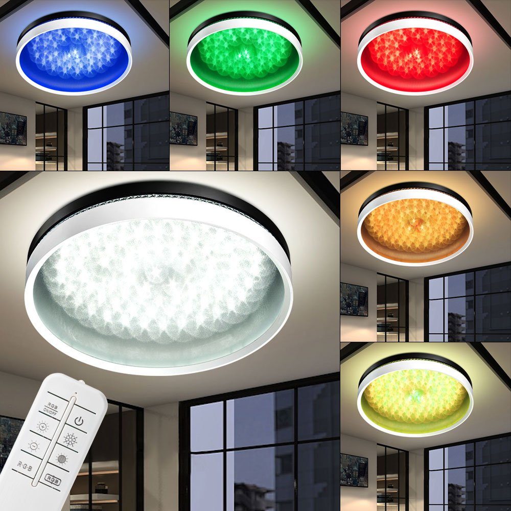 etc-shop LED Deckenleuchte, RGB LED Decken Lampe 3D-Effekt CCT Flur Leuchte  Tages-Licht FERNBEDIENUNG online kaufen | OTTO