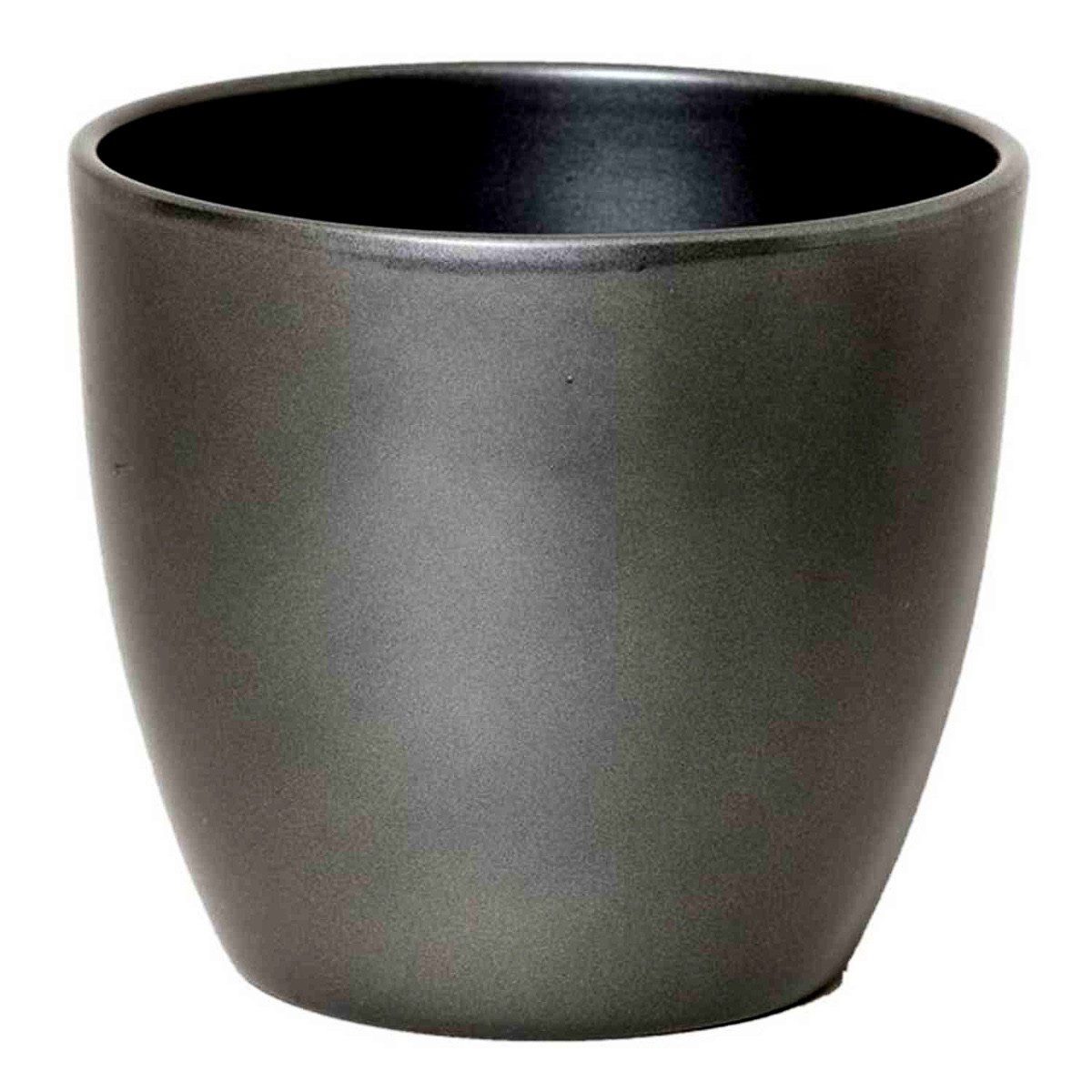 INNA-Glas Blumentopf Keramik Pflanztopf, Ø12cm, 9,8cm, anthrazit