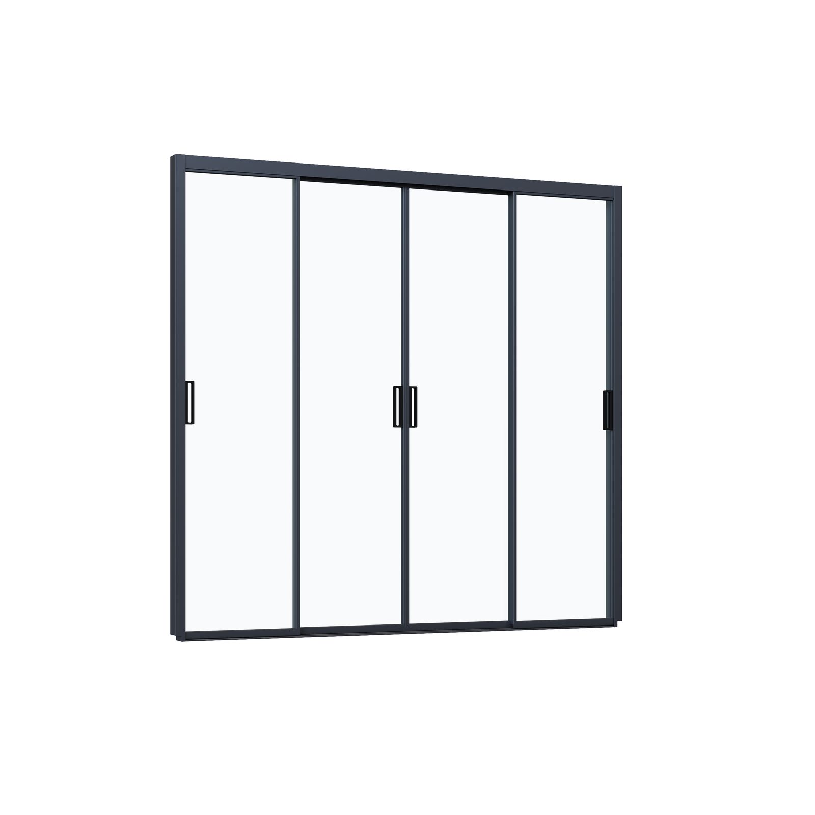 Weide Pavillonseitenteil Glasschiebetür für Pergola Slim Frame Aluminium Anthrazit, 265x235 cm, Seitenteil