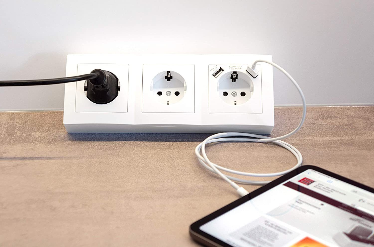 McPower MC POWER - Steckdosenblock Unterbausteckdosen Flair 3-Fach Schutzkonta Mehrfachsteckdose