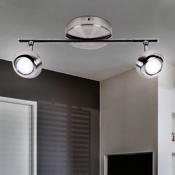 Philips LED Deckenleuchte, LED-Leuchtmittel fest verbaut, Warmweiß, Deckenleuchte Spotlampe Wohnzimmerleuchte LED schwenkbar silber