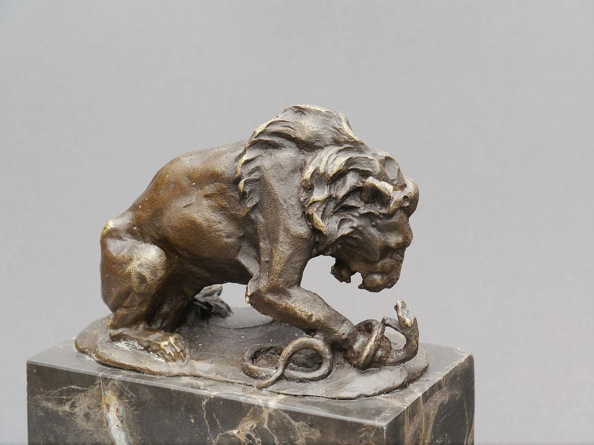 AFG Dekoobjekt Wildlife-Dekoration: und Löwe Marmor Schlange auf Bronze