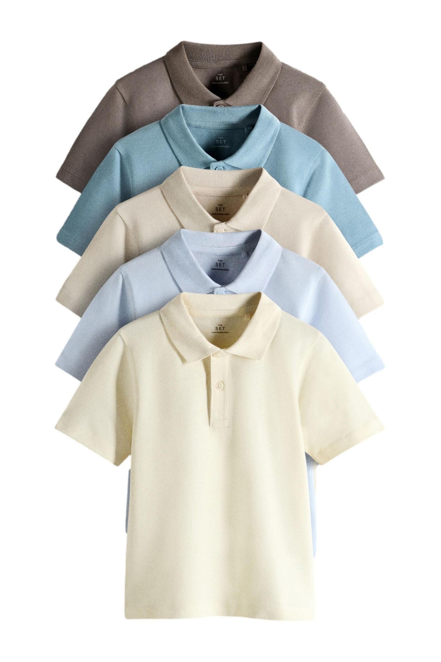 The Set Poloshirt The Set Poloshirts aus Baumwollpiqué, 5er-Pack (5-tlg)