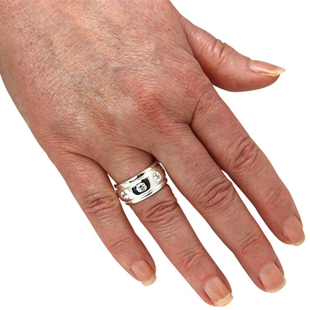 Silber DESIGNSCHMUCK Ring hochwertige "Around" Deutschland aus Silber Silberring SKIELKA (Sterling Goldschmiedearbeit 925),