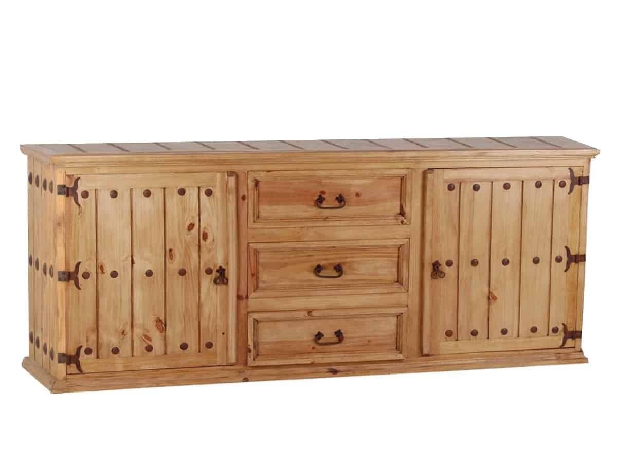 MiaMöbel Sideboard Mexico, aus massivem Pinienholz Honig