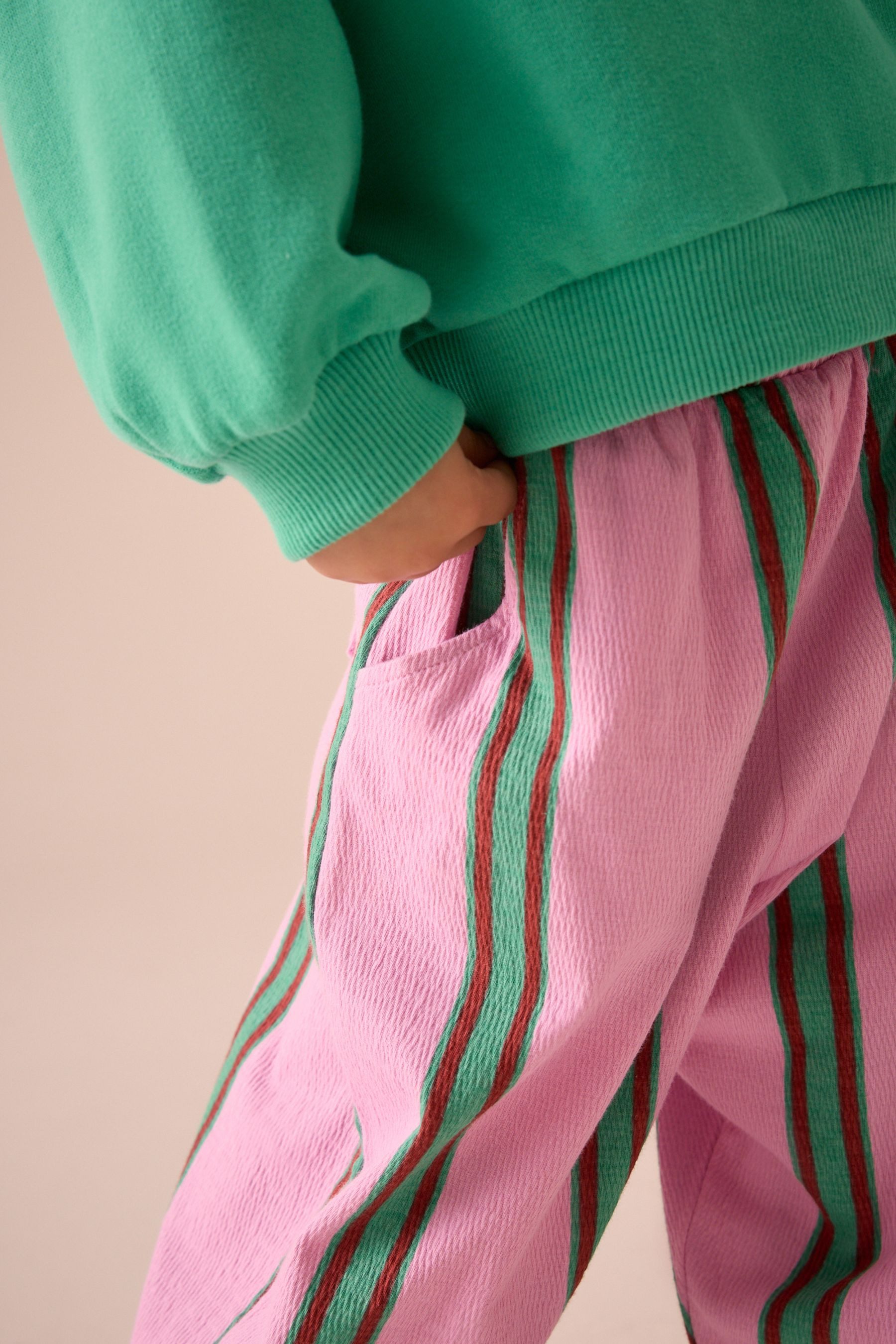 Next Schlupfhose Strukturierte Hose mit weitem Bein (1-tlg)