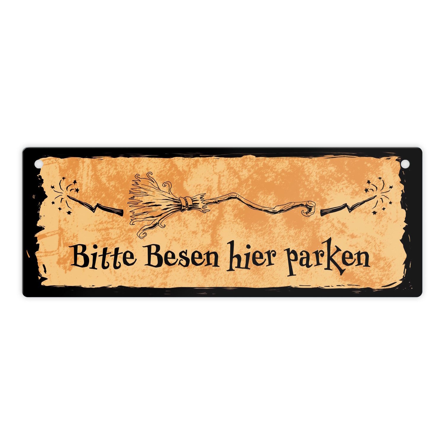 speecheese Metallschild Metallschild für Hexen mit Besen Motiv und Spruch B günstig online kaufen