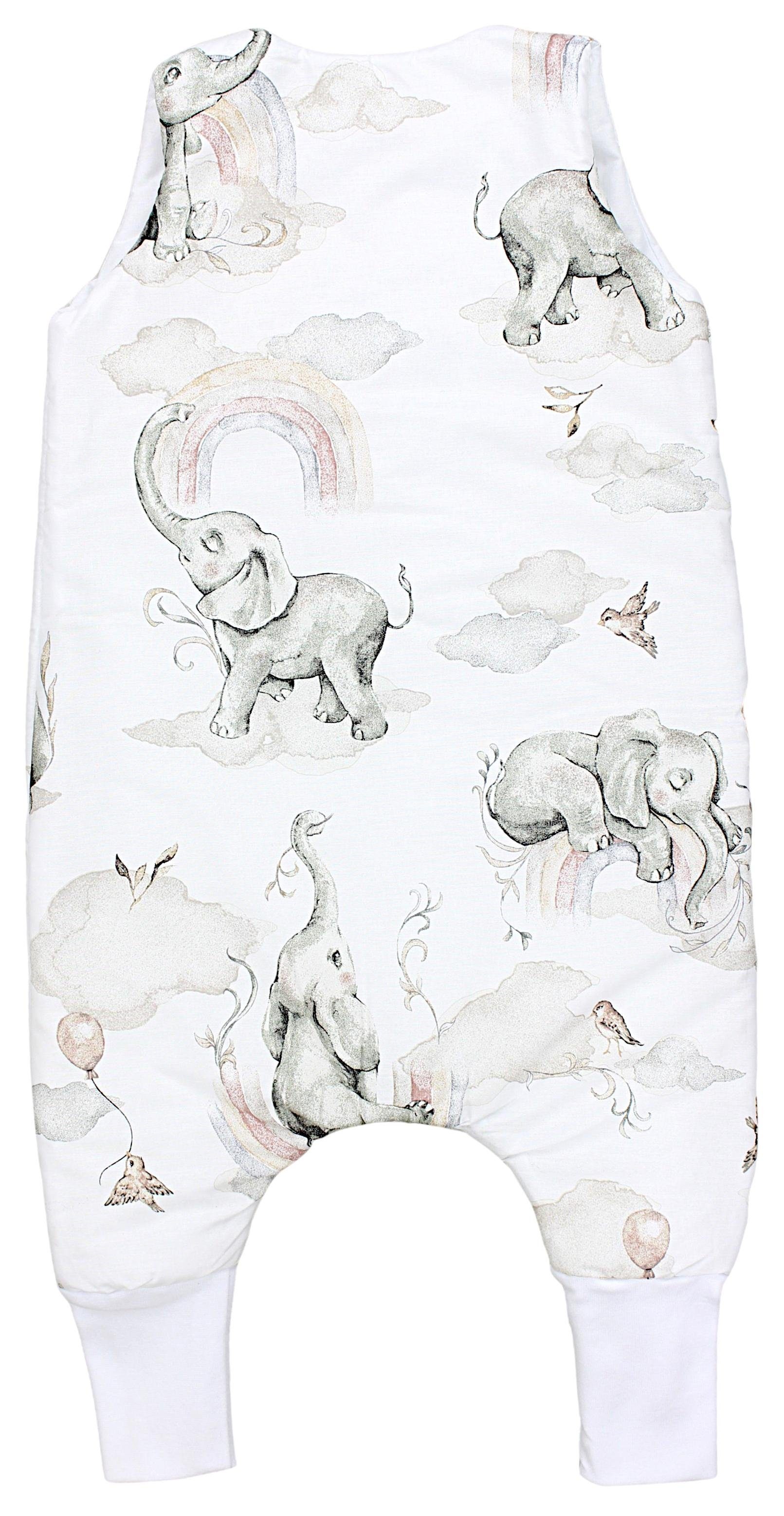 TupTam Babyschlafsack mit Beinen Winterschlafsack Elefanten TOG / 2.5 Regenbogen zertifiziert OEKO-TEX