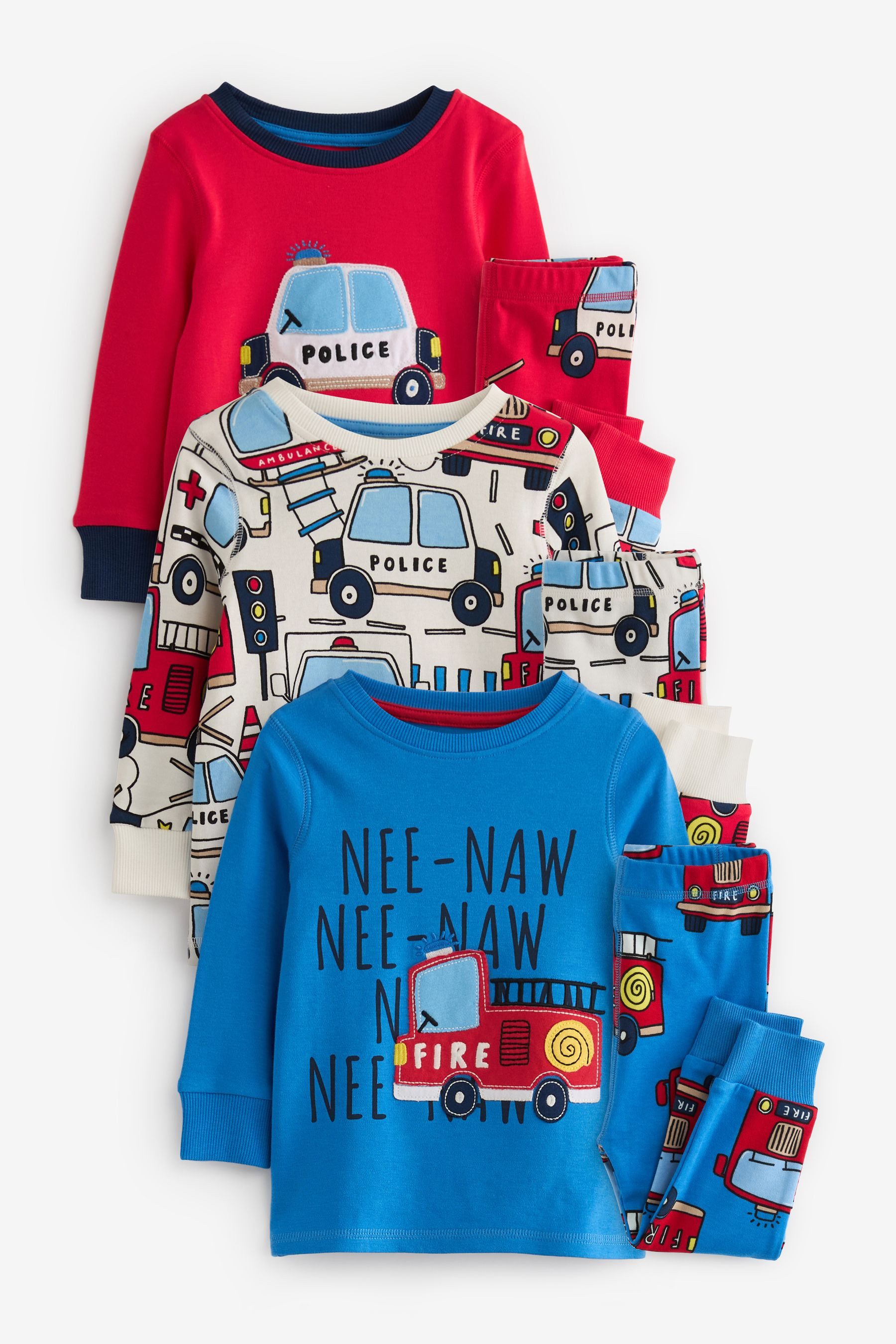 Next Pyjama Kuschelpyjamas, 3er-Pack (6 tlg)