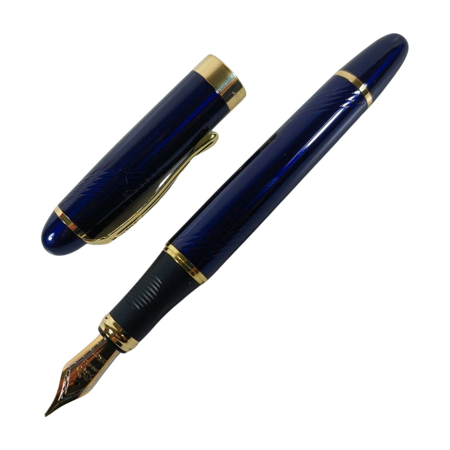 Ware aus aller Welt Füllfederhalter Edler Kolbenfüller Stahlfeder vergoldet mit Stiftetui, (1-tlg)