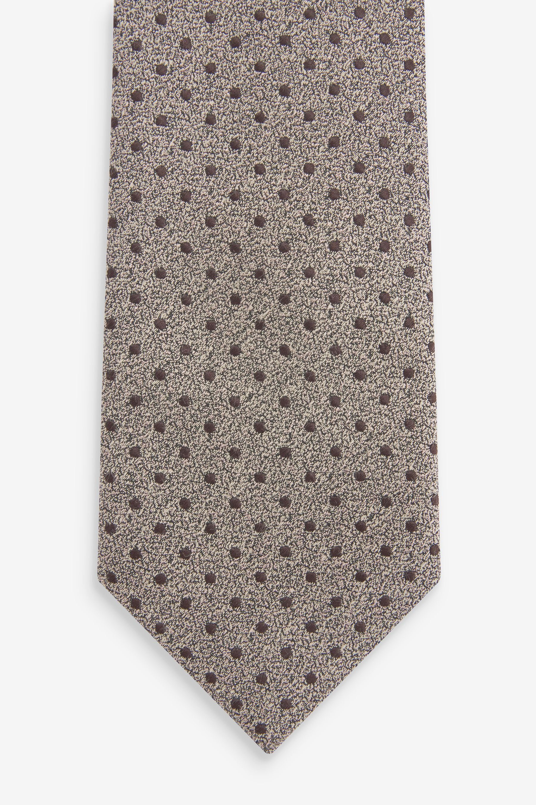 Next Krawatte Krawatte (1-St) Brown Gemusterte Dot Polka