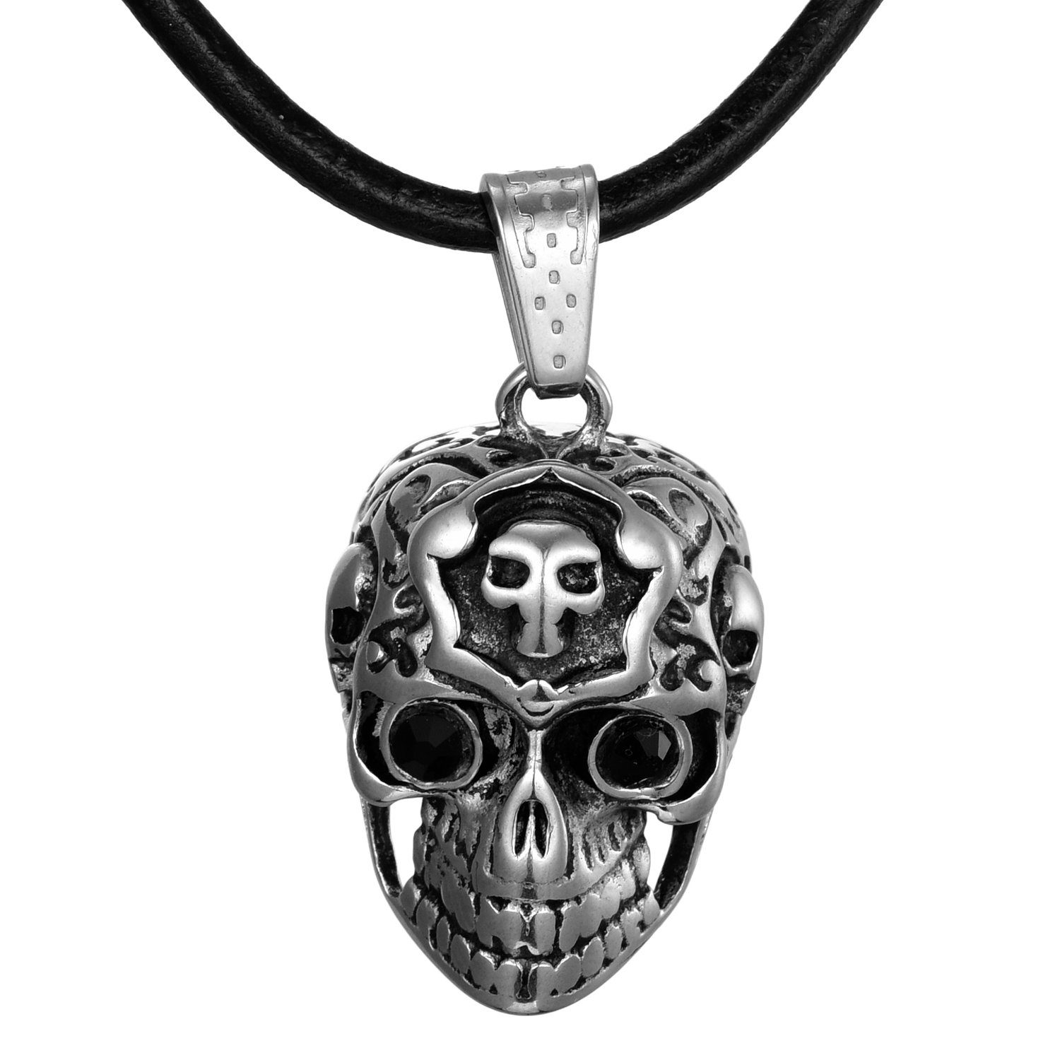 Kette mit Anhänger Lederkette Halskette 50 cm
