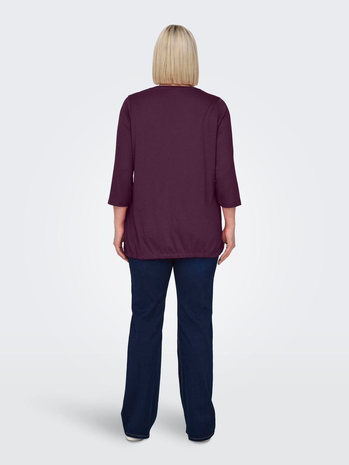 ONLY CARMAKOMA 3/4-Arm-Shirt CARCARLINNE V-NECK 3/4 TOP JRS BF günstig online kaufen