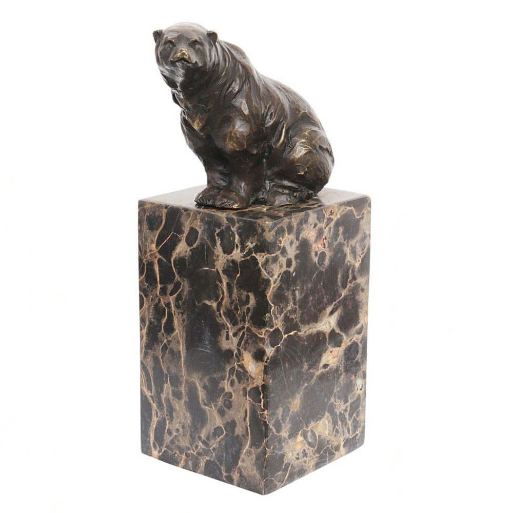 Dekoobjekt Skulptur Bär Antik-Stil Bronzeskulptur Bronze Figur Statue 22cm