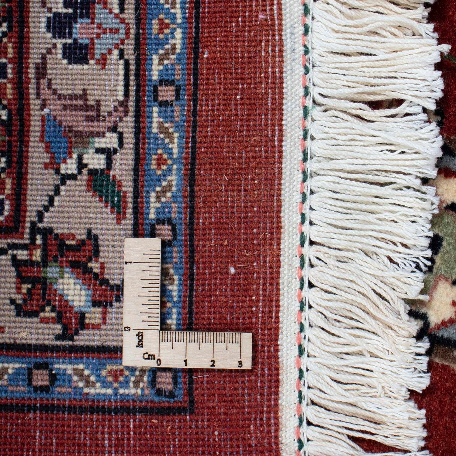 Wollteppich Keshan Unikat mit morgenland, rechteckig, Höhe: Rosso 196 x scuro Zertifikat Medaillon 291 mm, cm, 10