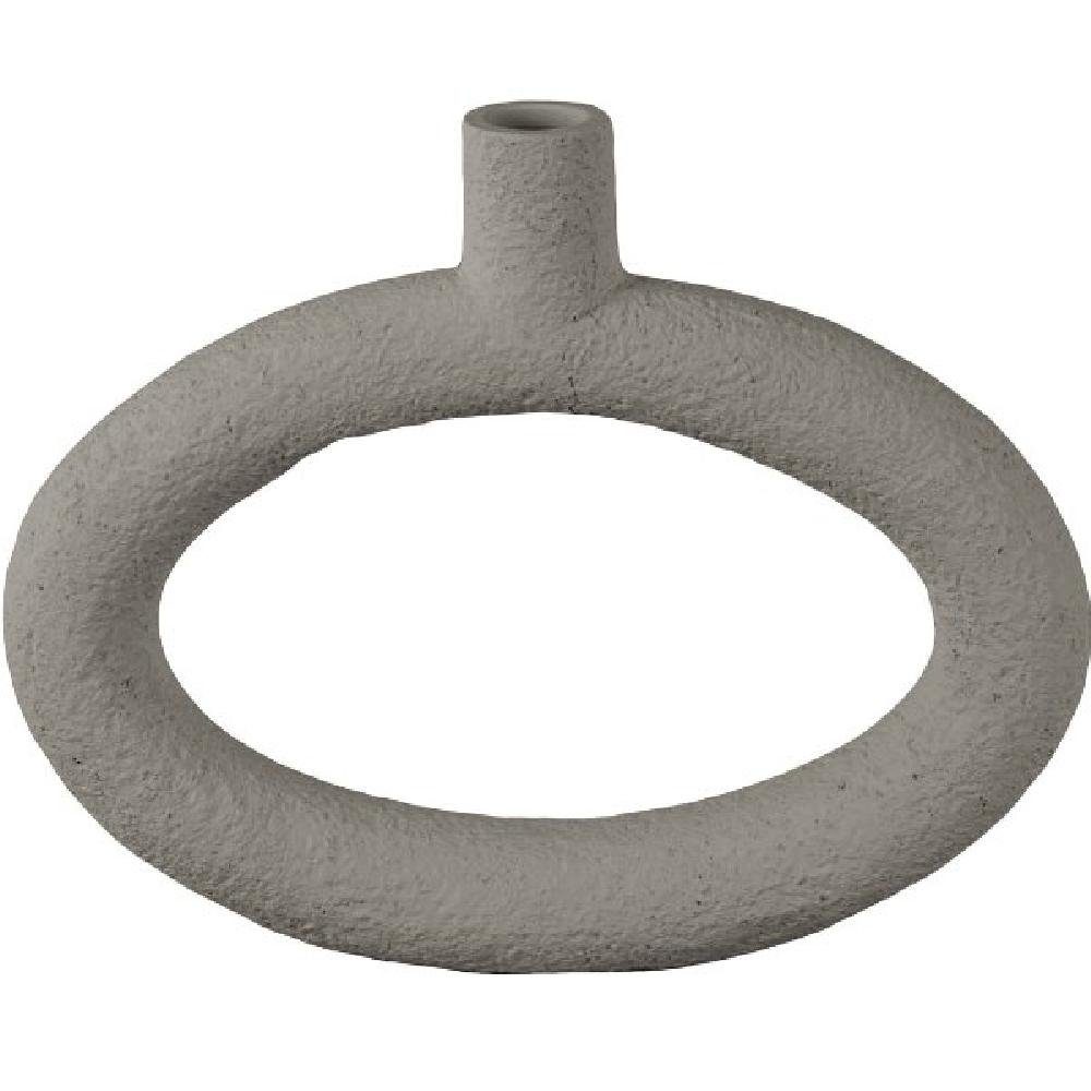 Vase (25x3,5x20,5cm) Wide Skulptur Oval Present Grey Time Ring Warm Polyresin