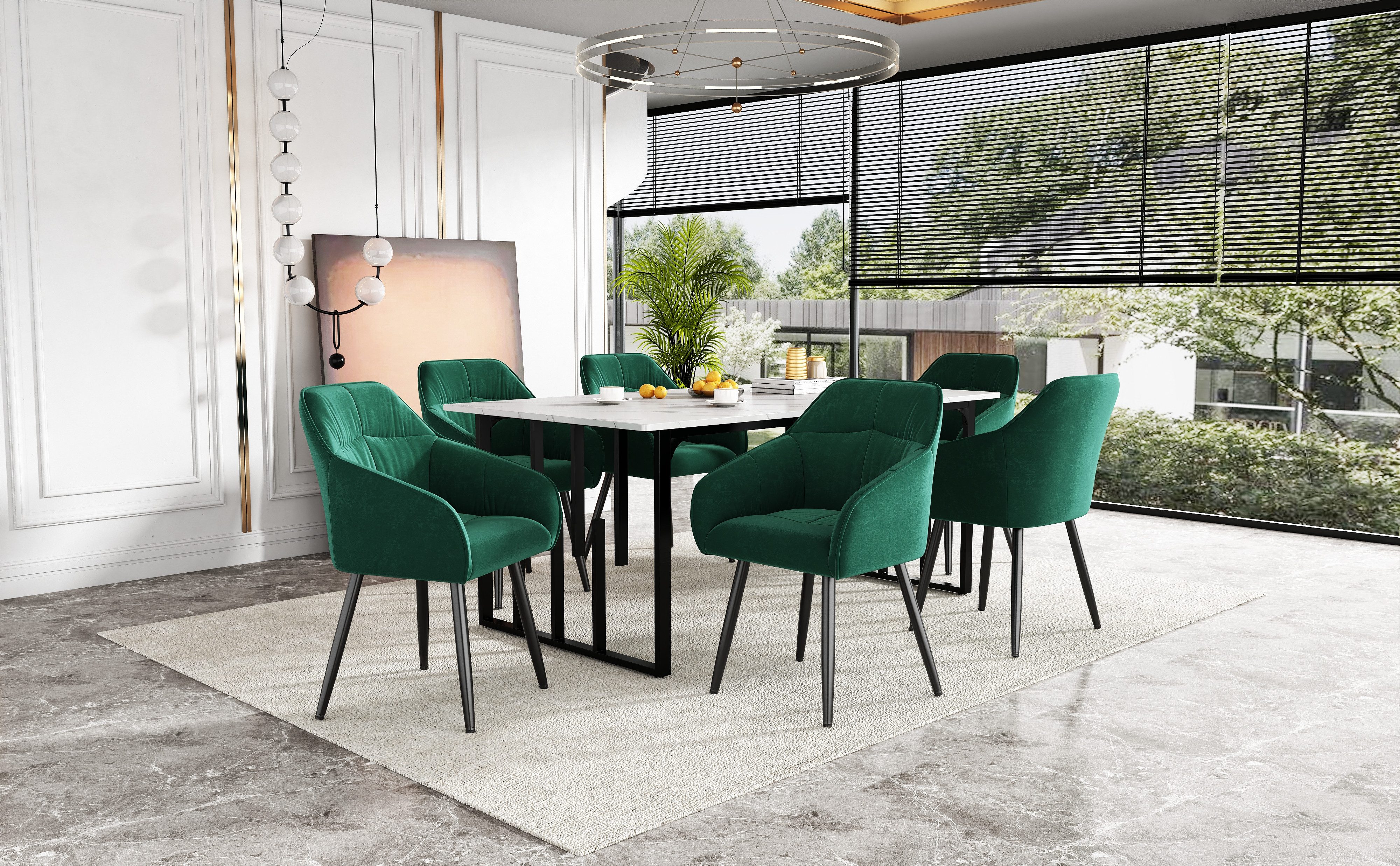 OKWISH Esszimmerstuhl Polsterstuhl (Polsterstuhl mit Metallbeine günstig online kaufen