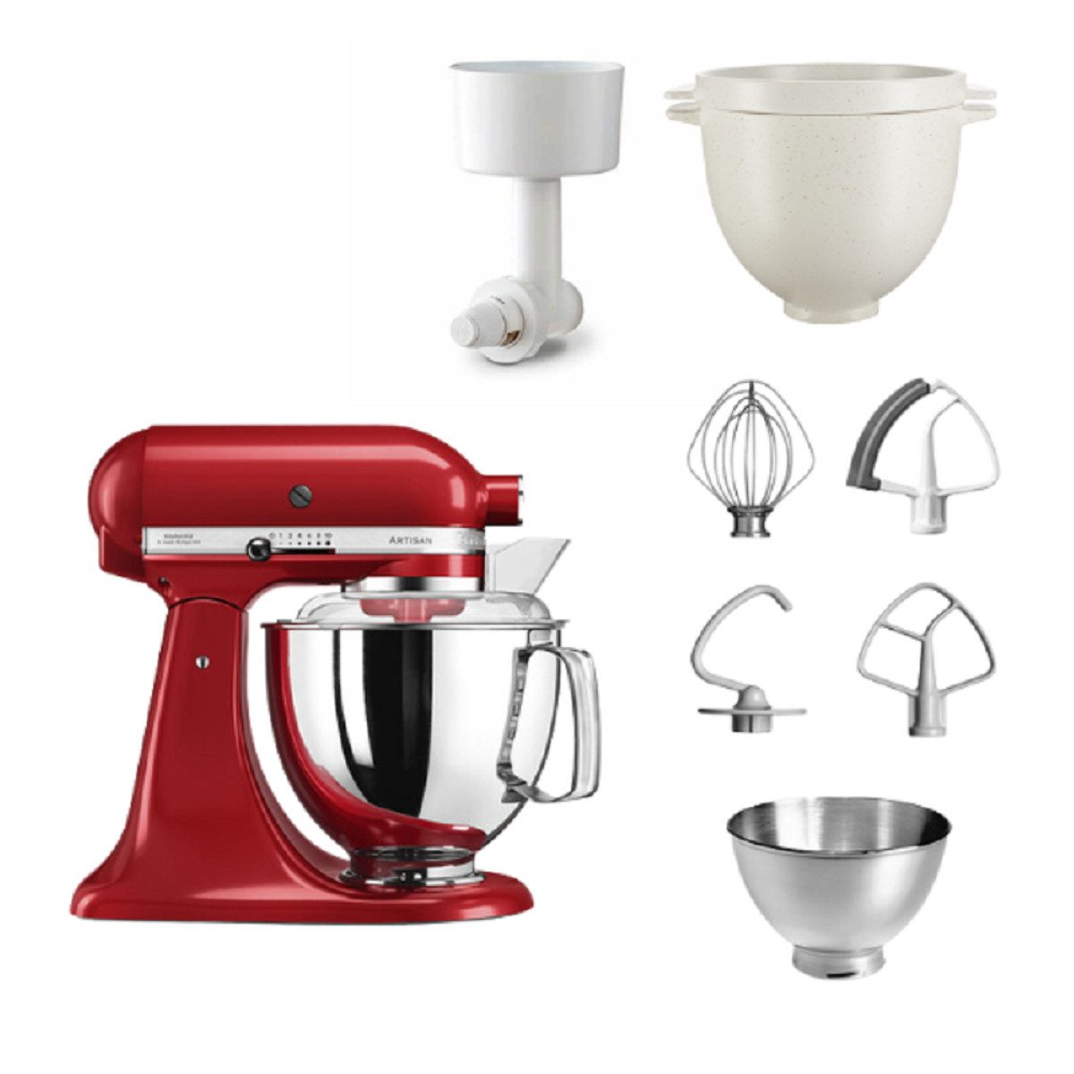 Küchenmaschine KitchenAid 4,8 L 5KSM175 Kuechenmaschine Breadlover Set