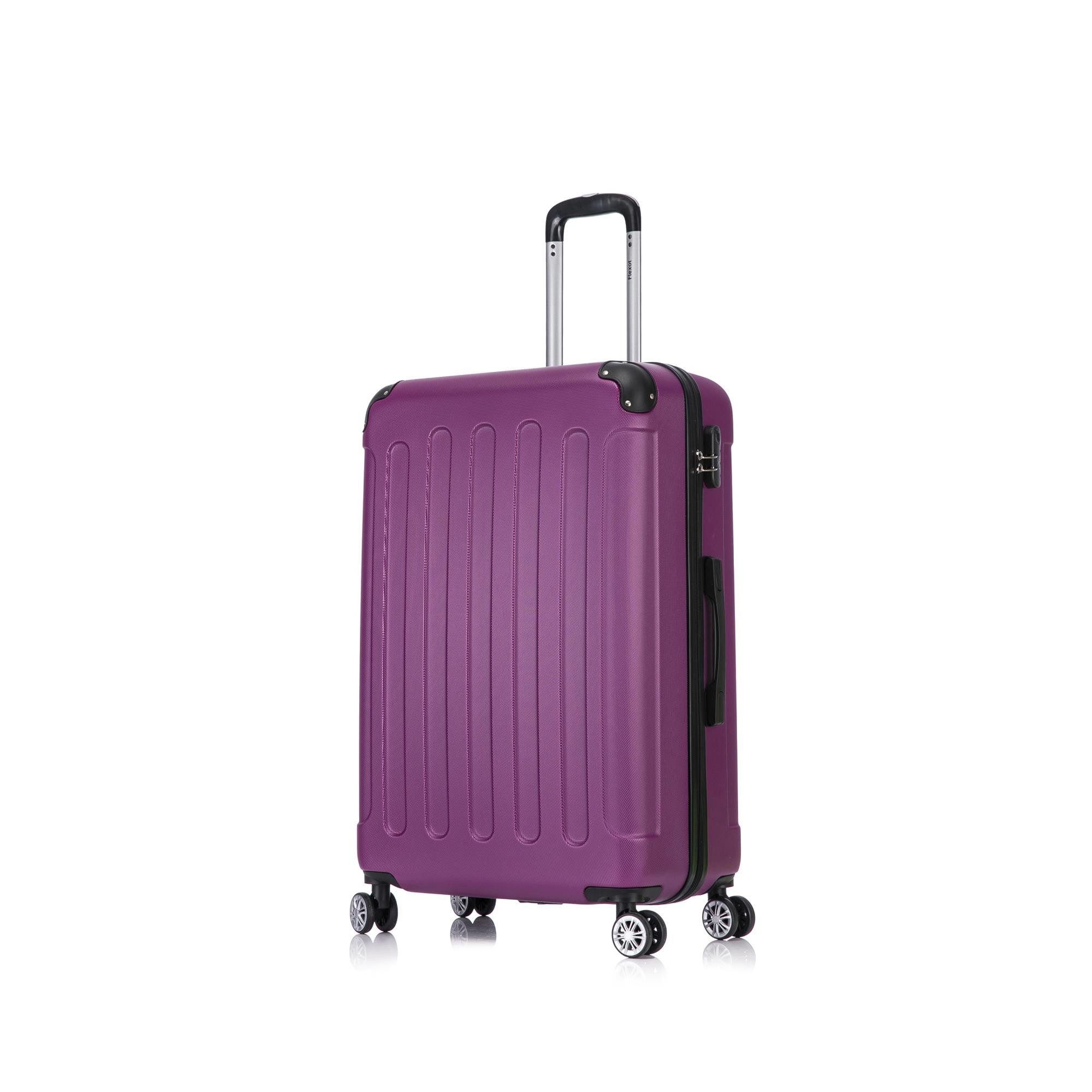 Flexot Hartschalen-Trolley F-2045 Kofferset, 360° Rollen, robuster Reisekoffer, Bordcase, 4 Rollen, Robuster und moderner Koffer mit vier 360° Rollen und Zahlenschloss
