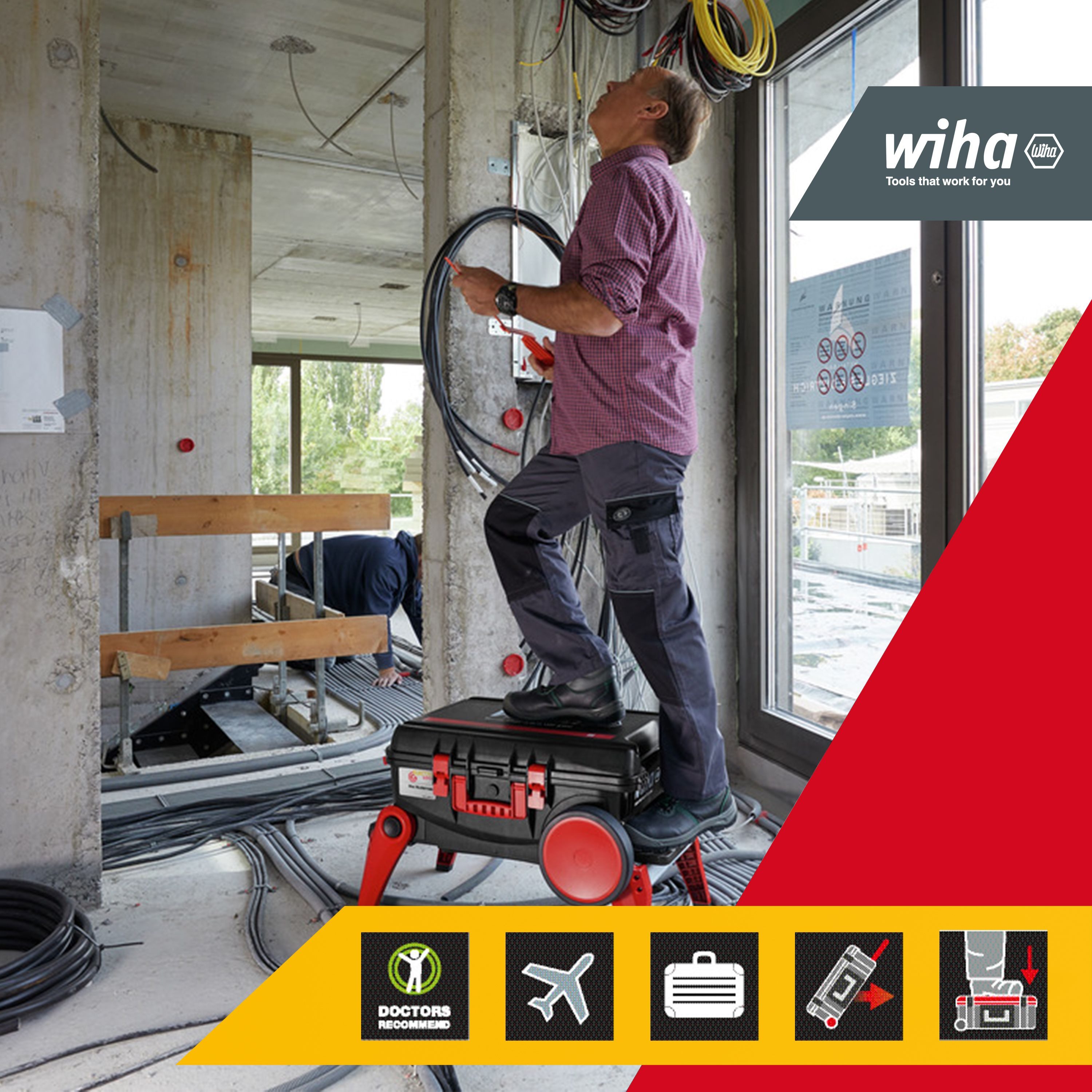 Wiha Werkzeugkoffer Profi XXL III electric (44128) - 6 tlg., Werkzeugkoffer Set XXL III electric, 104-tlg.