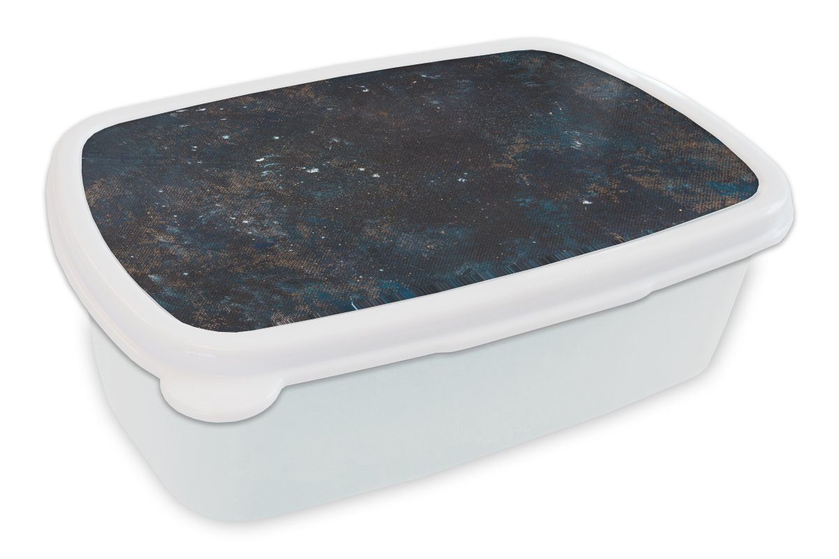 MuchoWow Lunchbox Schiefer - Grau - Beton - Industriell, Kunststoff, (2-tlg), Brotbox für Kinder und Erwachsene, Brotdose, für Jungs und Mädchen weiß