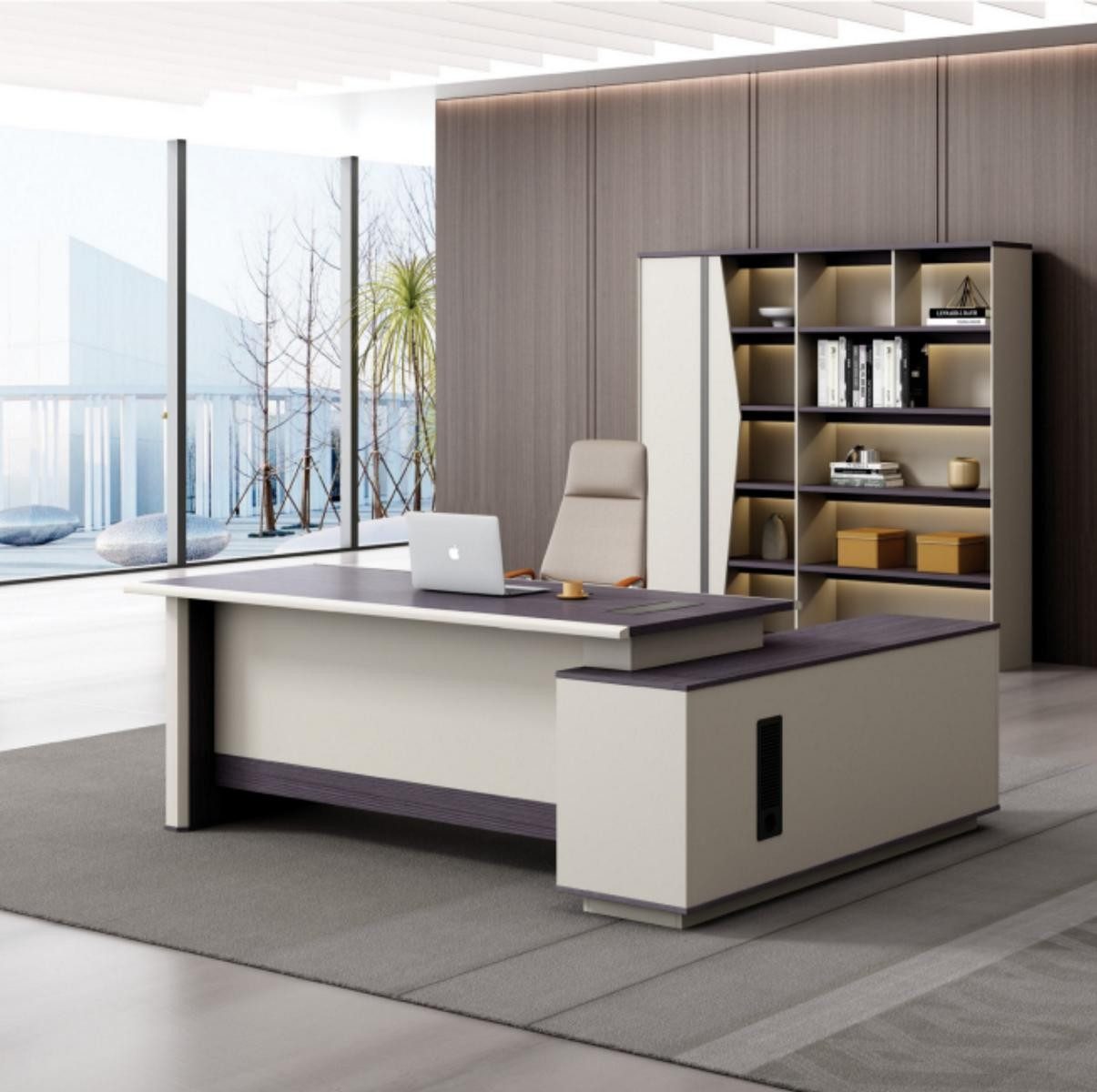 JVmoebel Eckschreibtisch Luxus Designer Eckschreibtisch aus hochwertigem Holz (1-St., Eckschreibtisch), Made in Europa