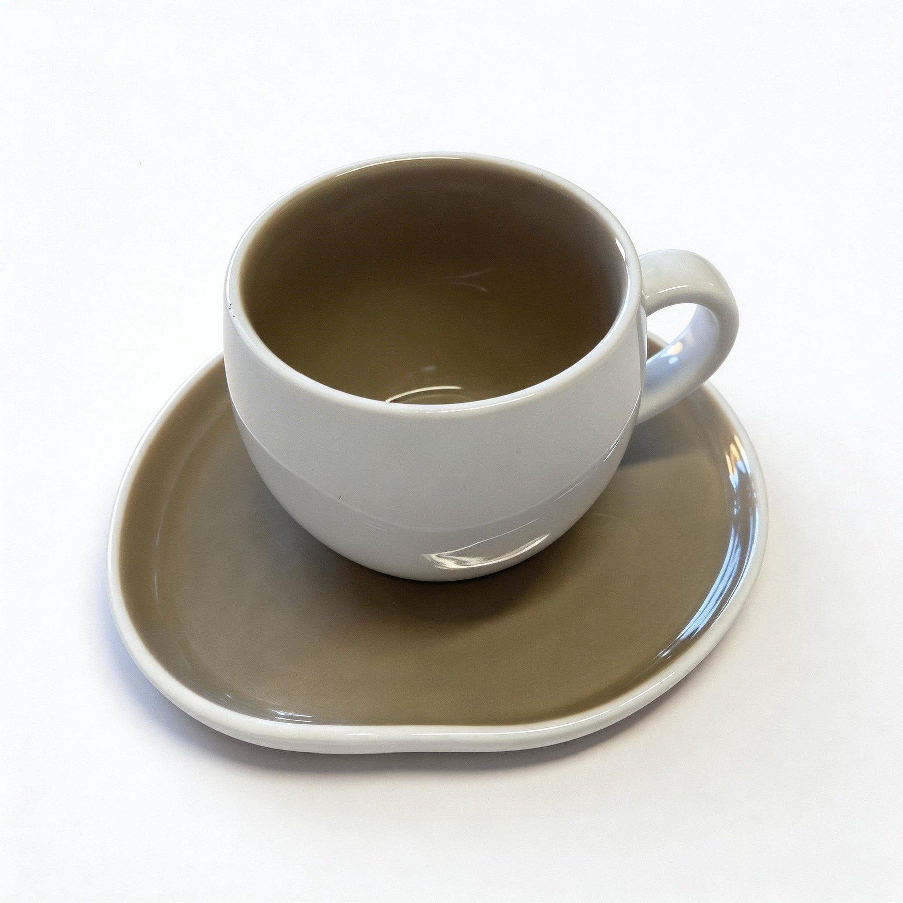 Mulex Tasse AURA Kaffeetassen-Set beige, 12-tlg., Porzellan, spülmaschinengeeignet