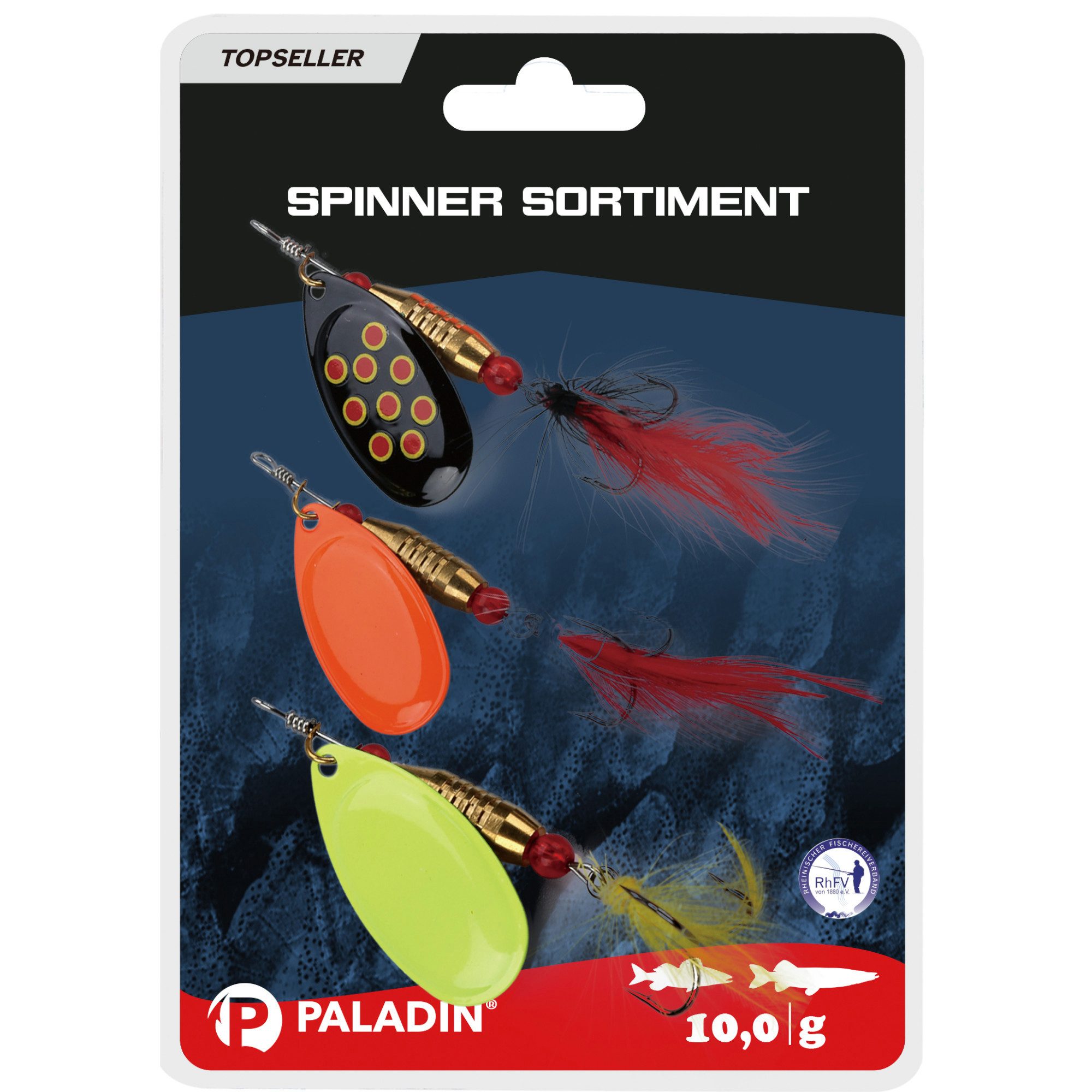 Paladin Kunstköder Spinner Sortiment II mit Drilling 10g 3St.