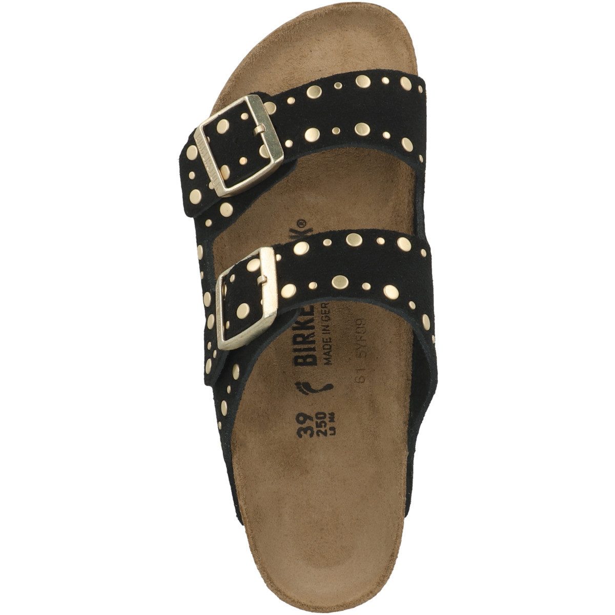 Birkenstock Arizona Rivet Veloursleder schmal Damen Sandale Sandaletten, So günstig online kaufen