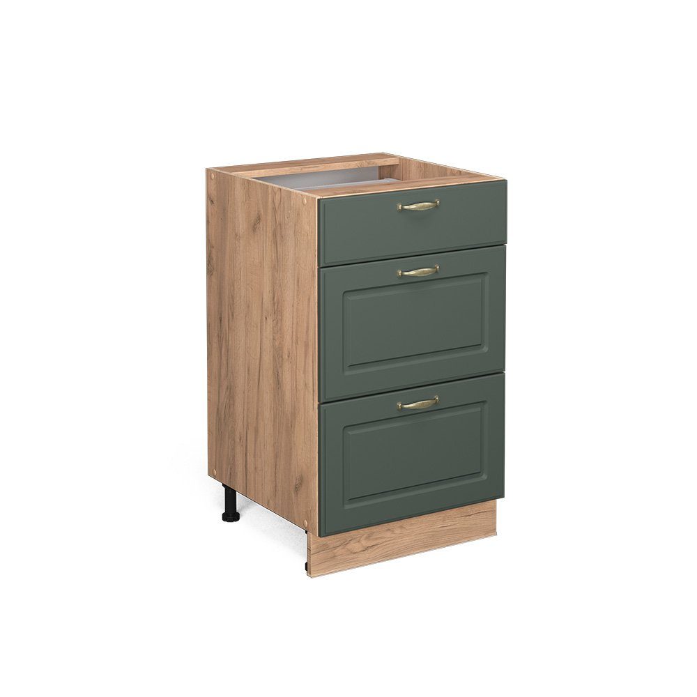 Vicco Unterschrank Fame-Line, Grün-Gold Landhaus/Eiche, 50 cm ohne Arbeitsplatte (1-St)