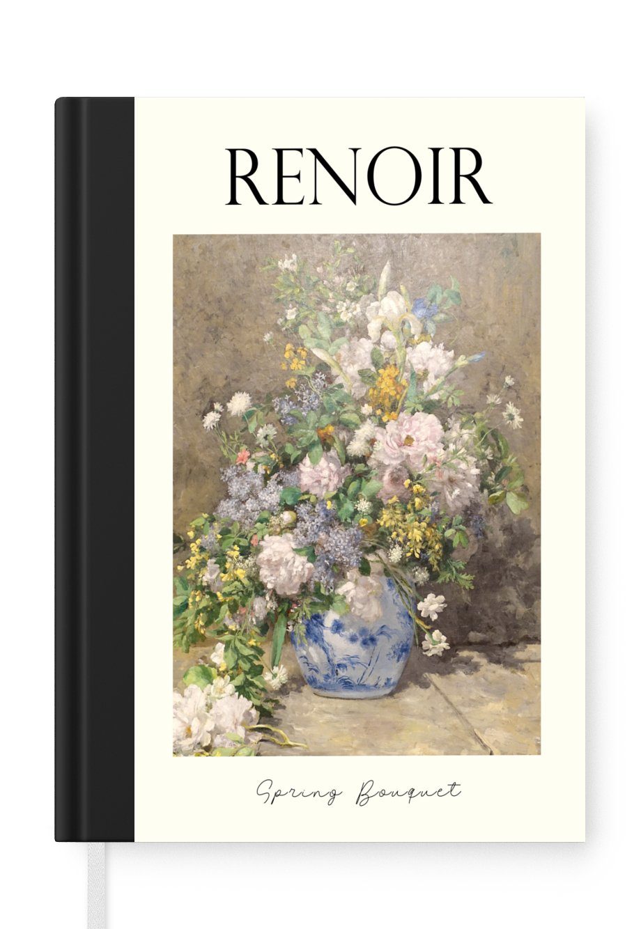 MuchoWow Notizbuch Gemälde Tagebuch, - Frühlingsstrauß, 98 Journal, A5, Merkzettel, Seiten, Notizheft, Renoir - Haushaltsbuch