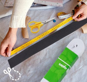 Homewit Gummiband 2 Stück 6M Gummilitze Elastic Band für Nähen Haushalt DIY Handwerk, 20mm Breit, Schwarz und Weiß