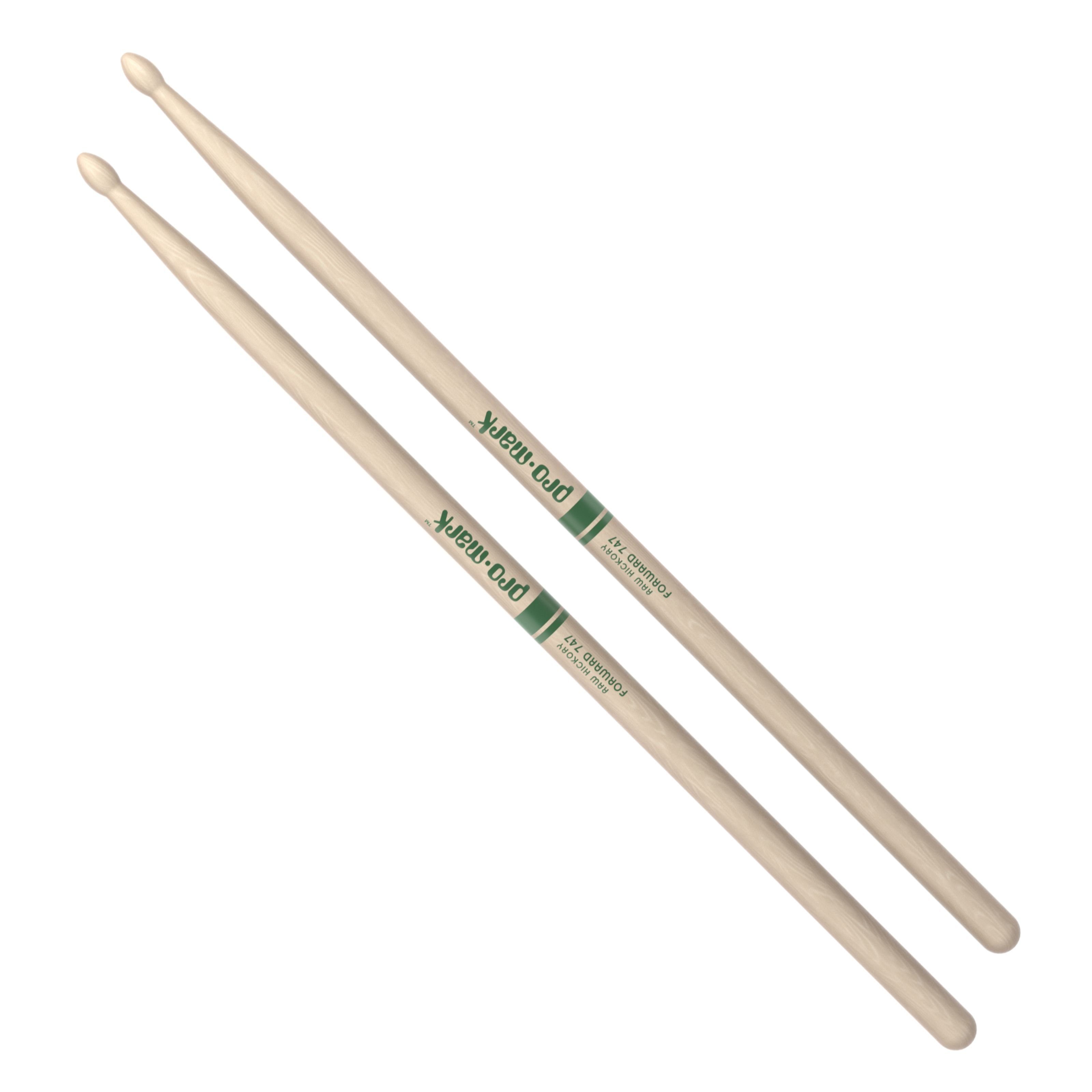 Promark Sticks WoodTip Drumstic Rock Sticks, Spielzeug-Musikinstrument, Paar American Hickory, TXR747W - Natural