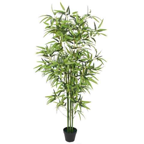 Kunstbambus Bambus Kunstpflanze Künstliche Pflanze Kunstbaum Bambus-Strauch 150 cm, Decovego