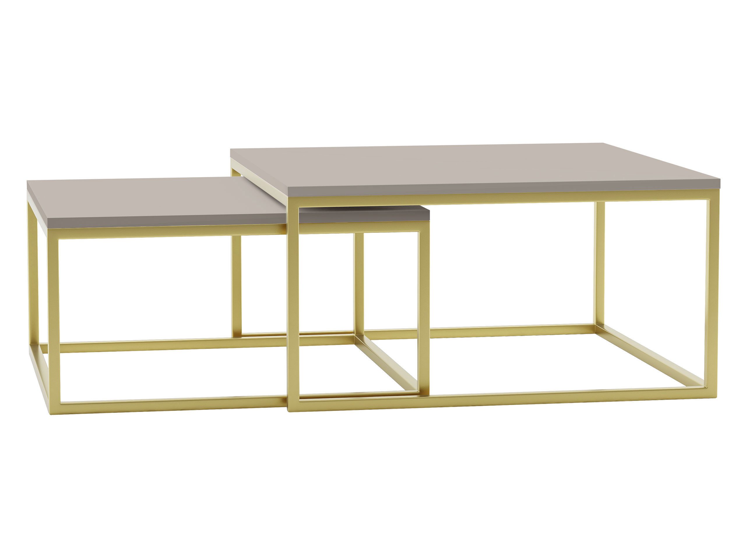 MIRJAN24 Couchtisch Dual Gold (2er-Set), Vierkantrohrrahmen günstig online kaufen
