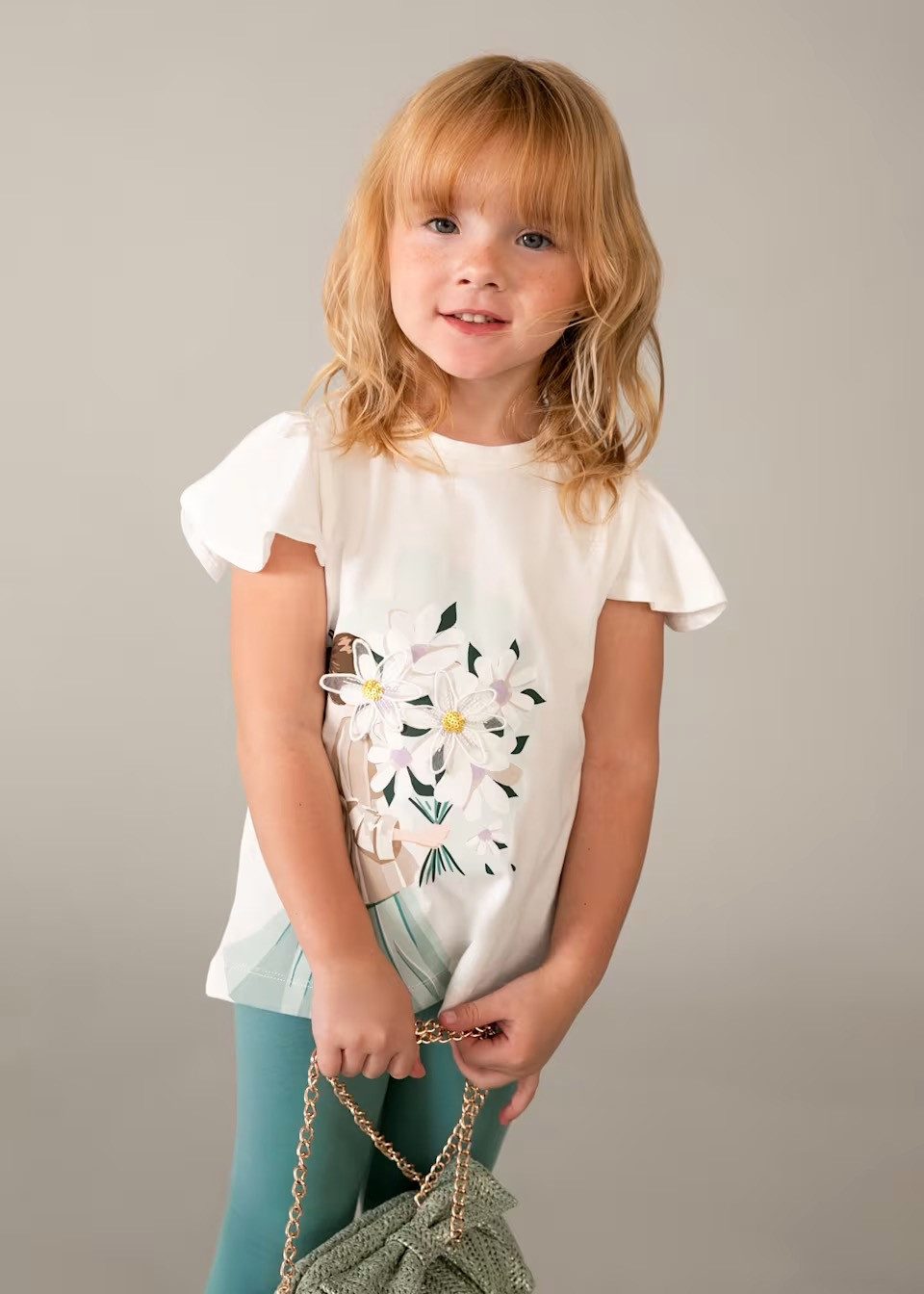 Mayoral Shirt & Leggings Set Leggings und T-Shirt mit Puppen-Print– Mädchen – 2-teilig